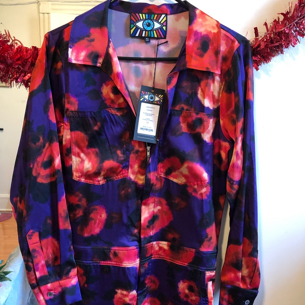 NEW Libertine floral purple jumpsuit size small